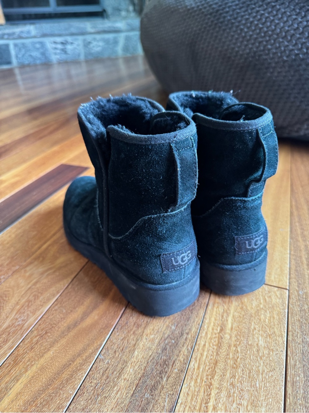 UGG Black Suede Ankle Boots